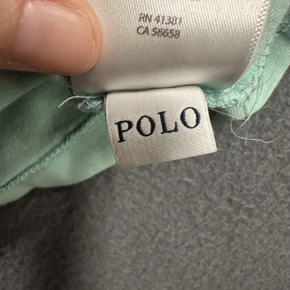 Polo Ralph Lauren Shirt Mens Large Green Tagless Crewneck Pony Logo Cotton Tee
